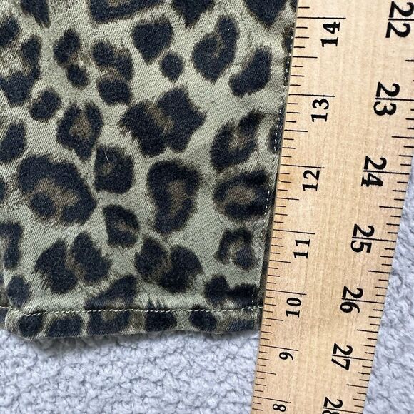 Good American Good Waist Crop Skinny Jeans Stretch Denim Olive Sage Leopard 4 27 - Picture 4 of 9